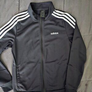adidas Women's Black 3 Stripe Essentials Tricot Track Jacket